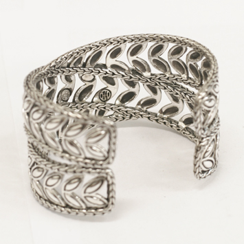 140752 JOHN HARDY Padi Sterling Silver Overlap Cuff M  